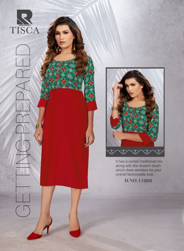 Raashi Tisca Rayon Designer Exclusive kurti Collection